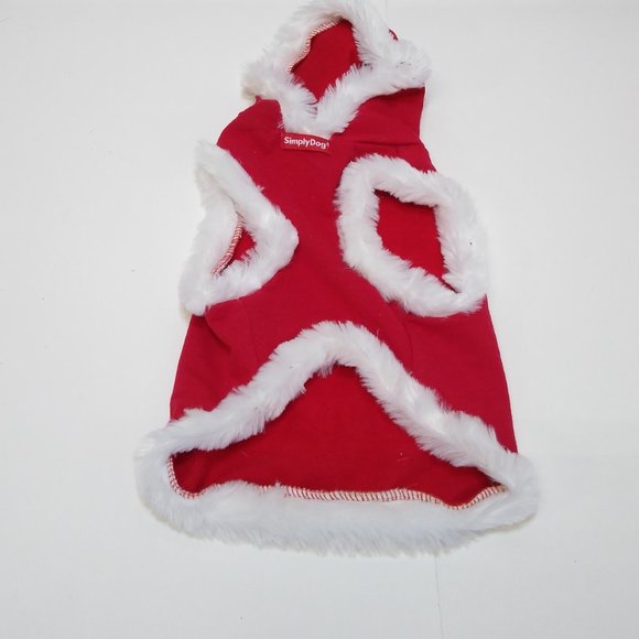 Simple Dog Small Christmas Outfits Puffer Hoodie Snowflake Skirt Scarfs - Picture 9 of 10